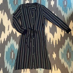 Theory // Stellira Letterman Stripe Silk Shirtdress